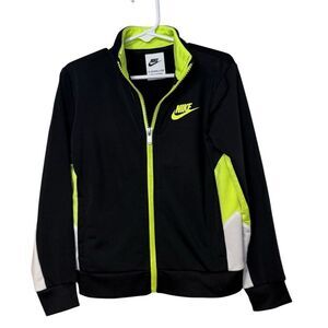 Nike Boys Track Jacket Sz. 4T Full Zip Black/Neon Green